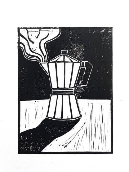 Original Lino Print -  Coffee Moka
