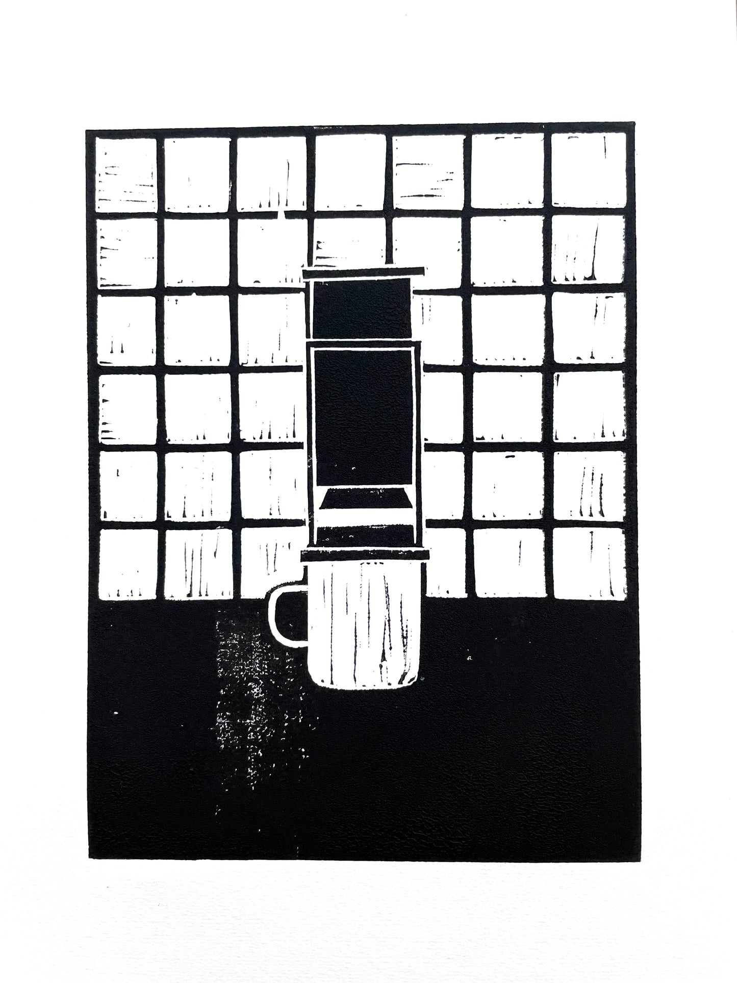 Original Lino Print - Aeropress Coffee