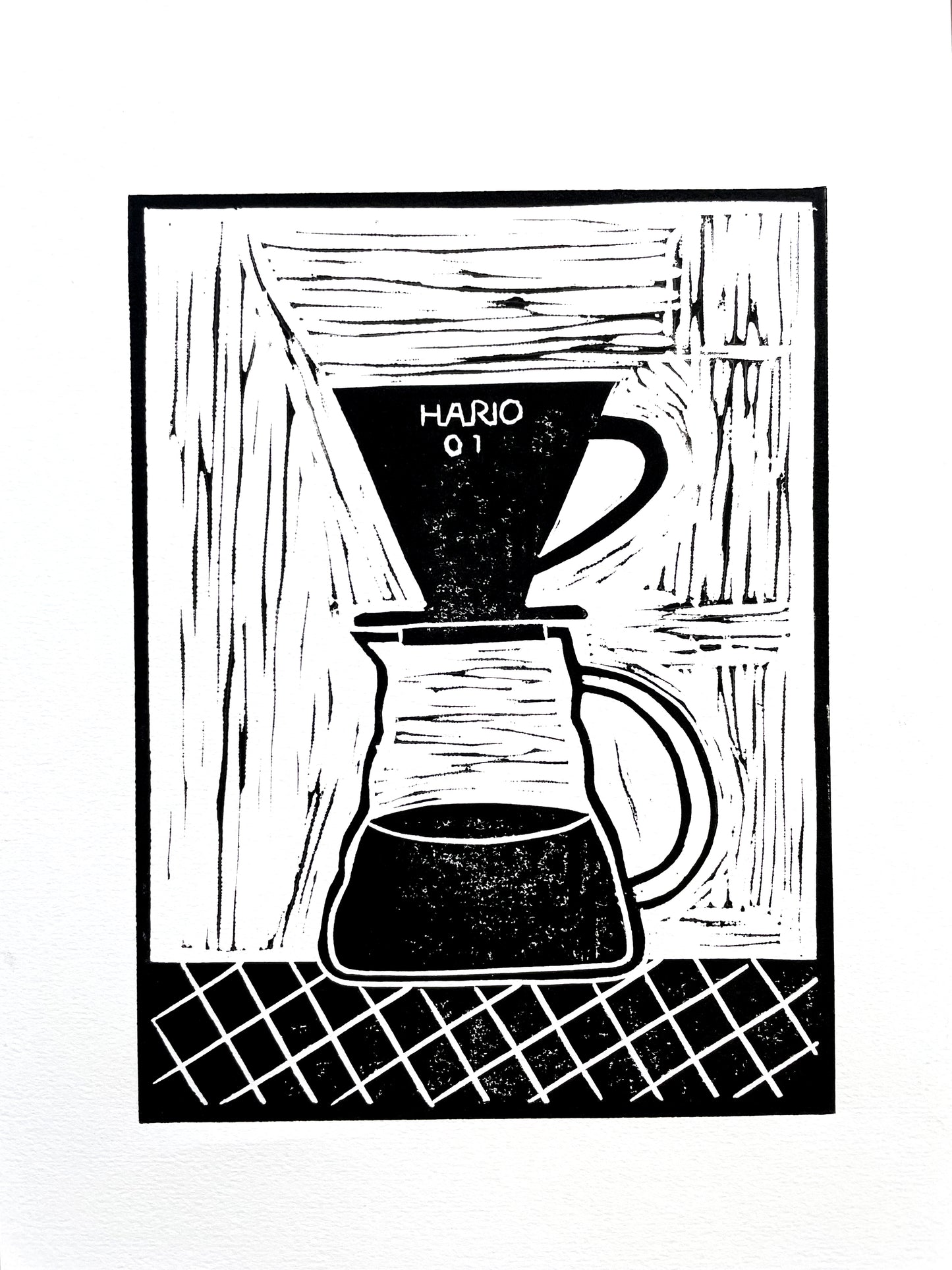 Original Lino Print -  Filter Coffee