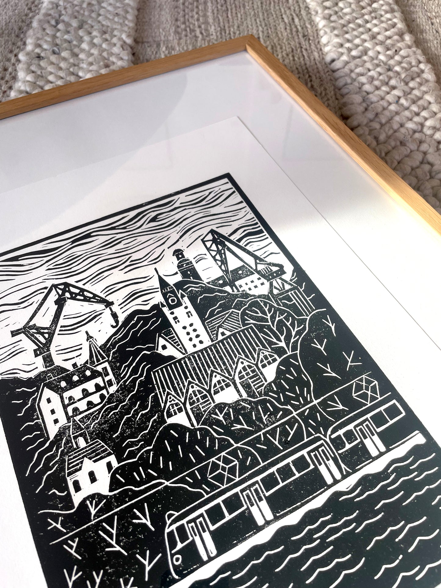 Original Handmade Lino Print -  Göteborg