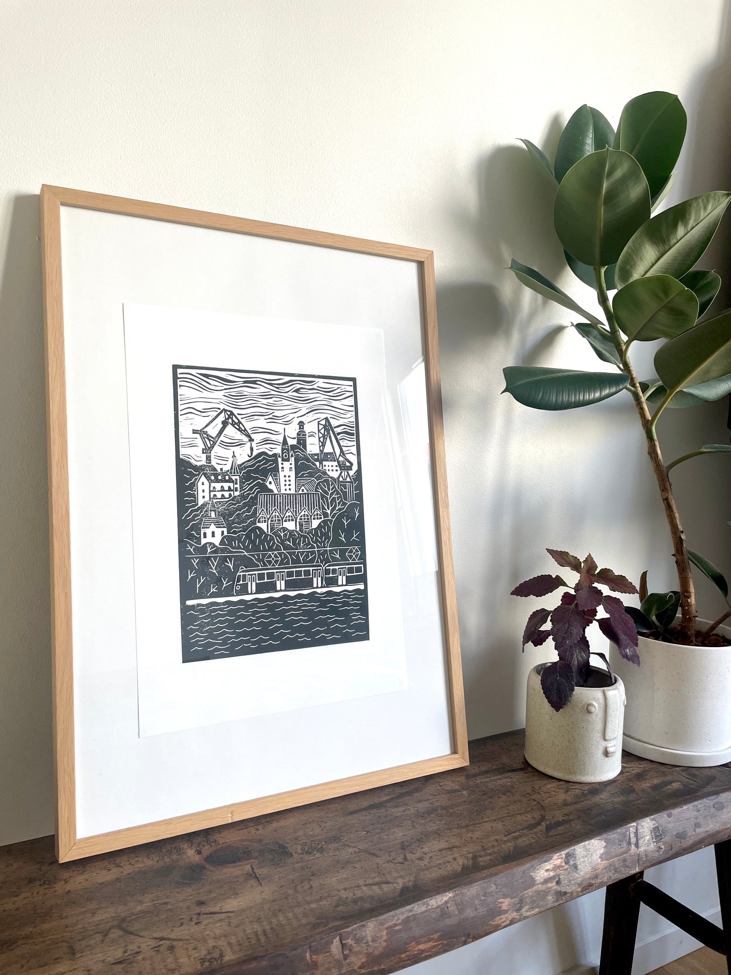 Original Handmade Lino Print - Göteborg
