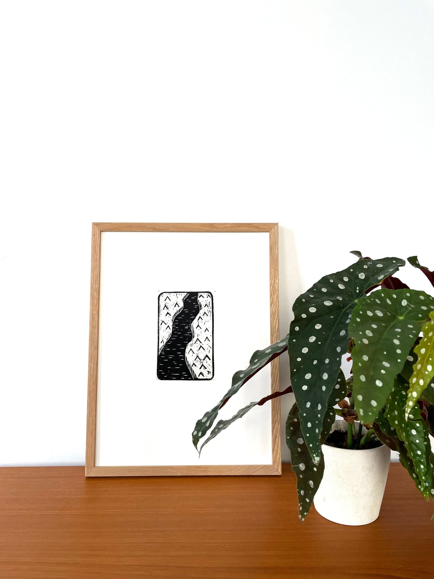 Original Lino Print - Somewhere in Between - The River
