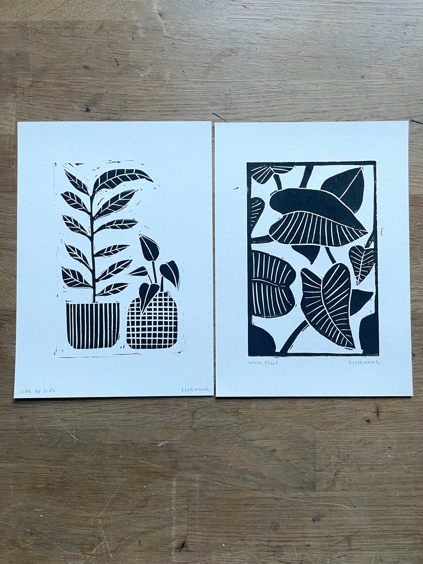 Original Lino Print - House Plants