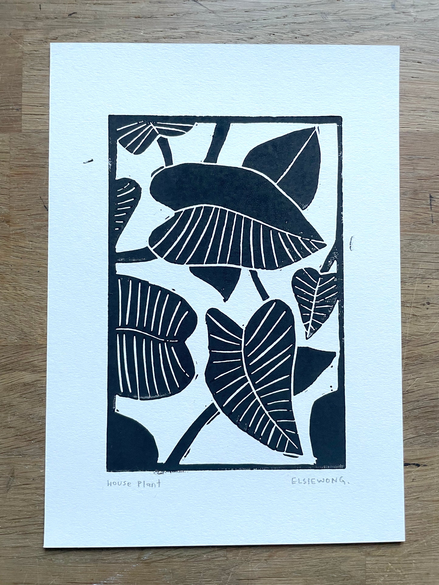 Original Lino Print - House Plants