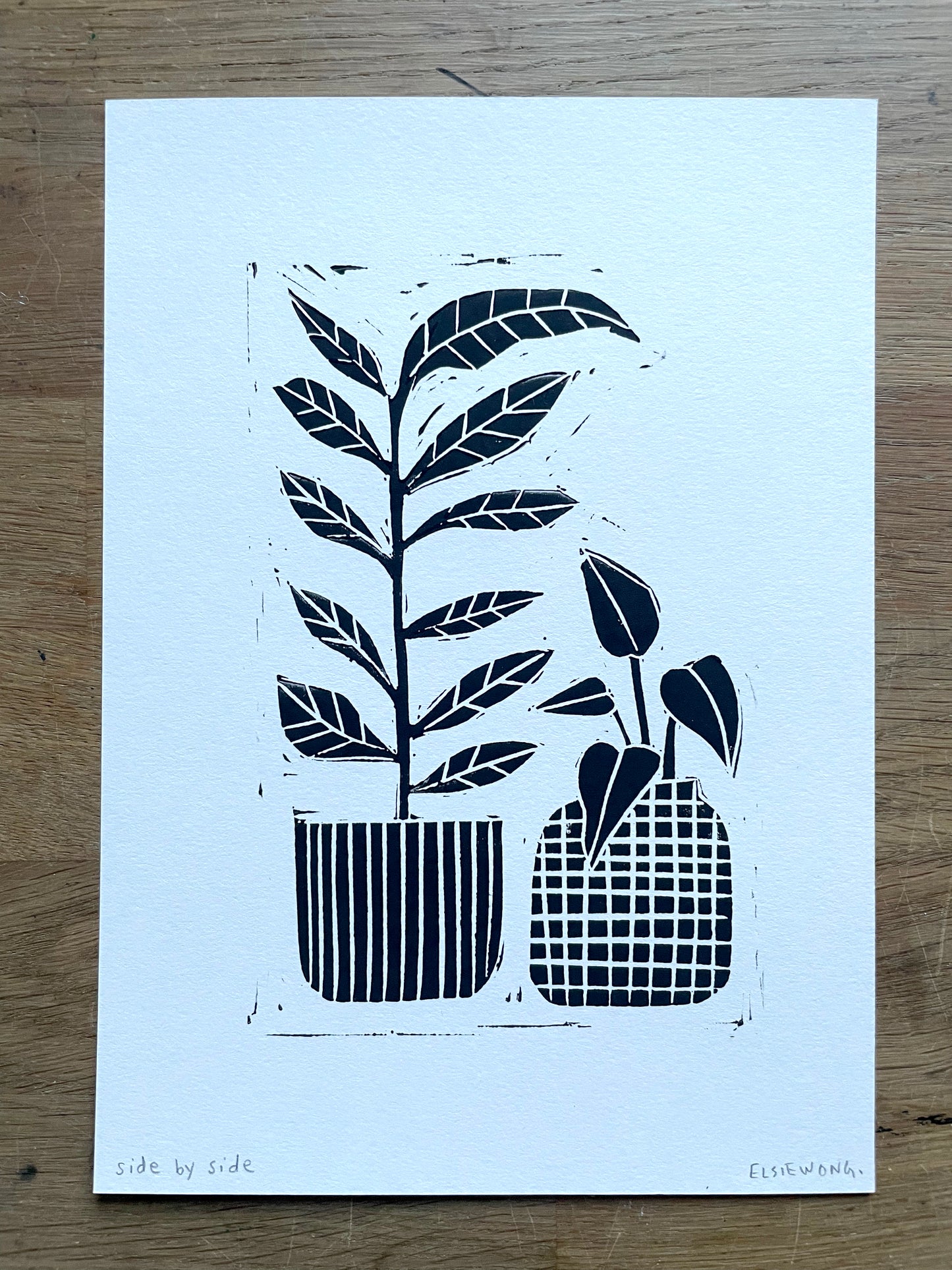 Original Lino Print - House Plants
