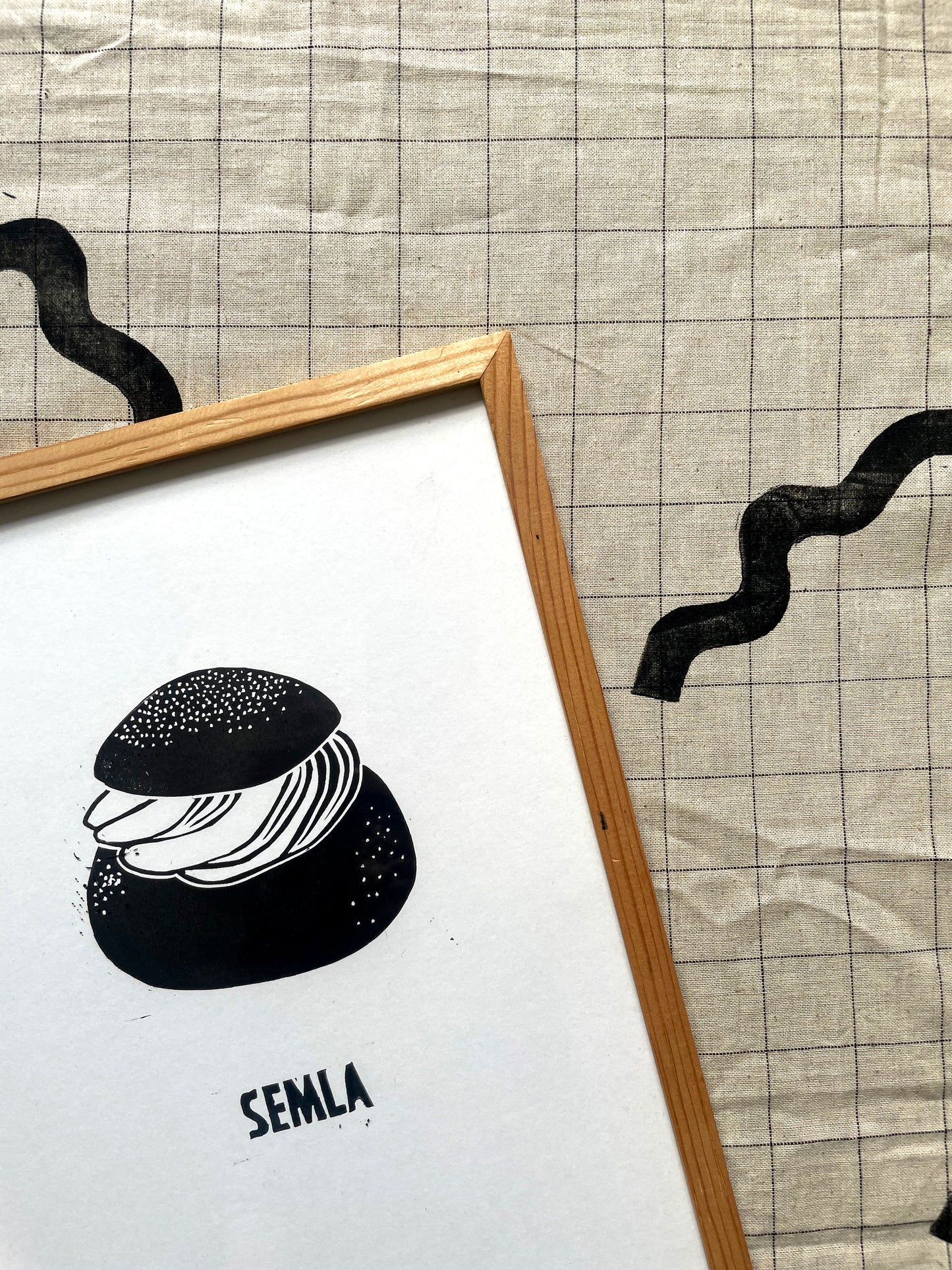 Original Lino Print - Fika buns