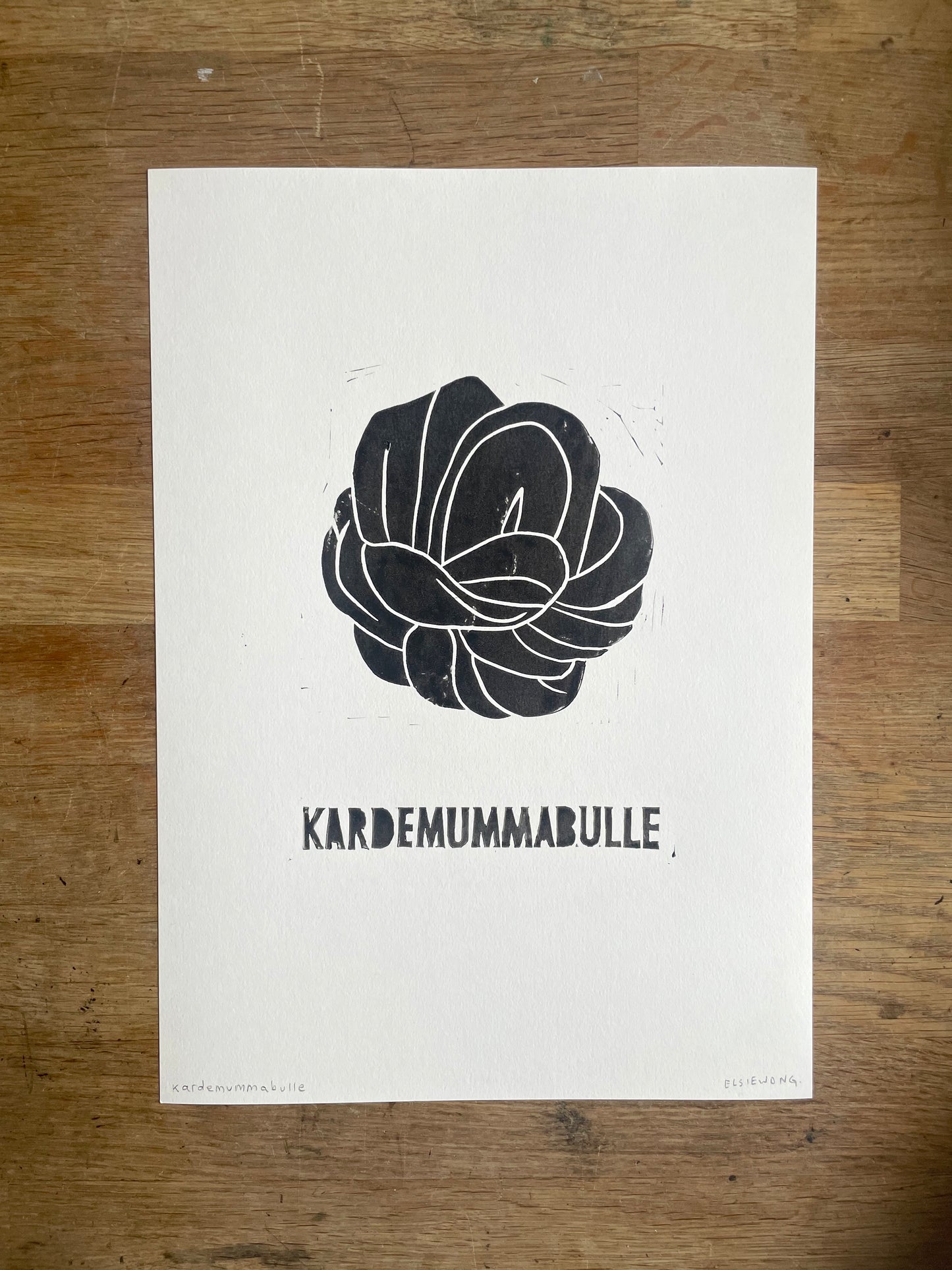 Original Lino Print - Fika buns