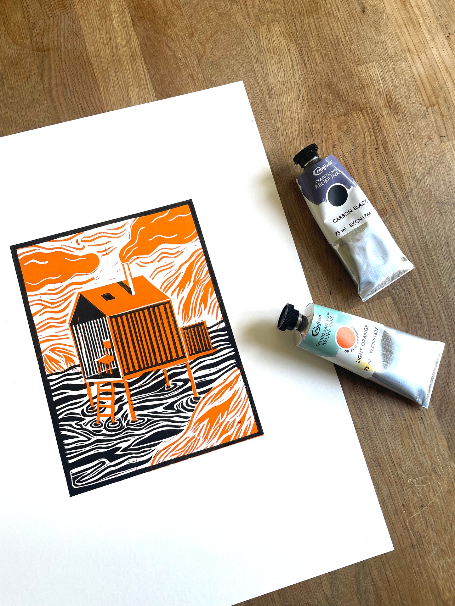 Original Lino Print - Summer House