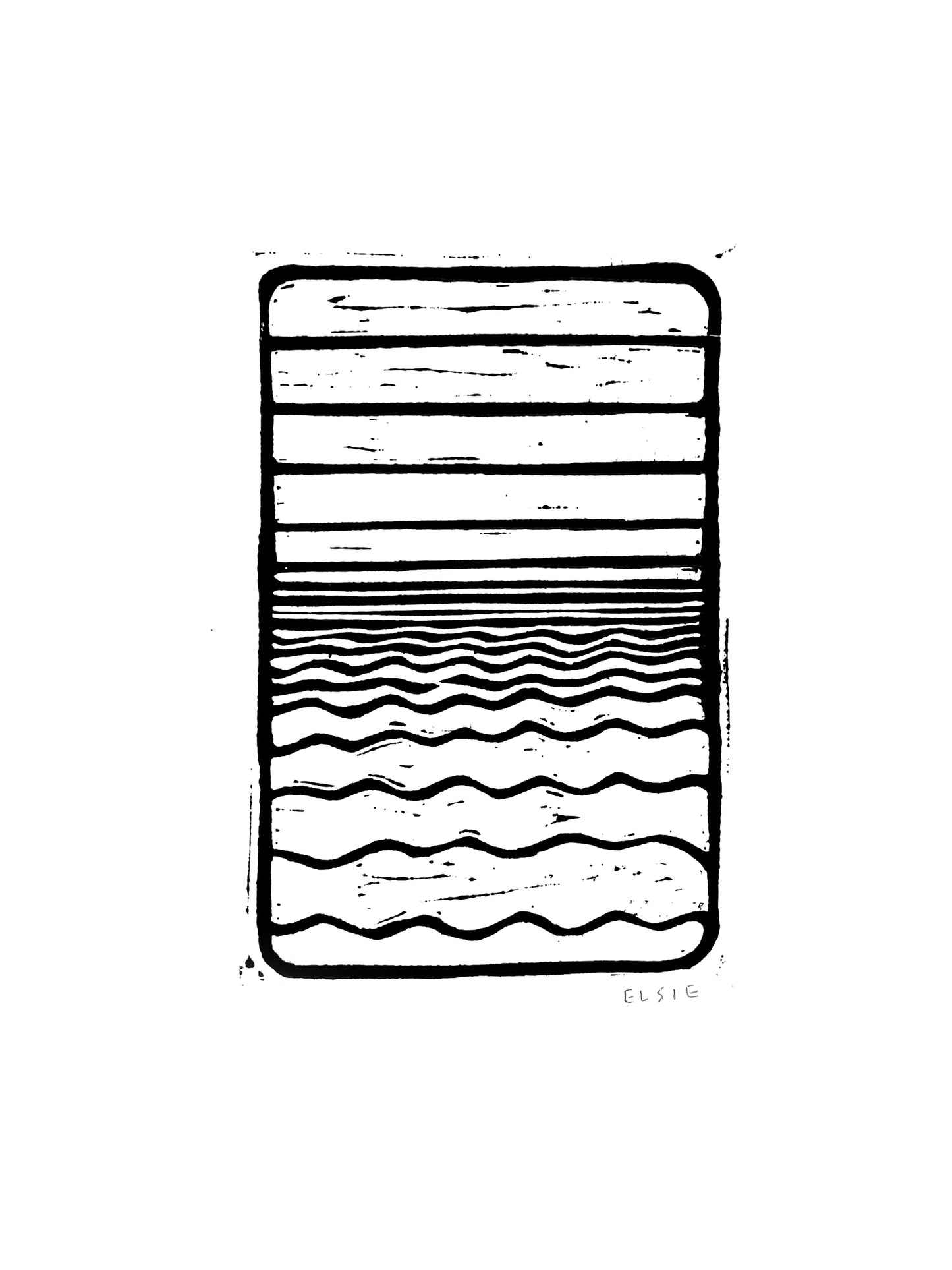 Original Lino Print - Somewhere in Between - Day Sky