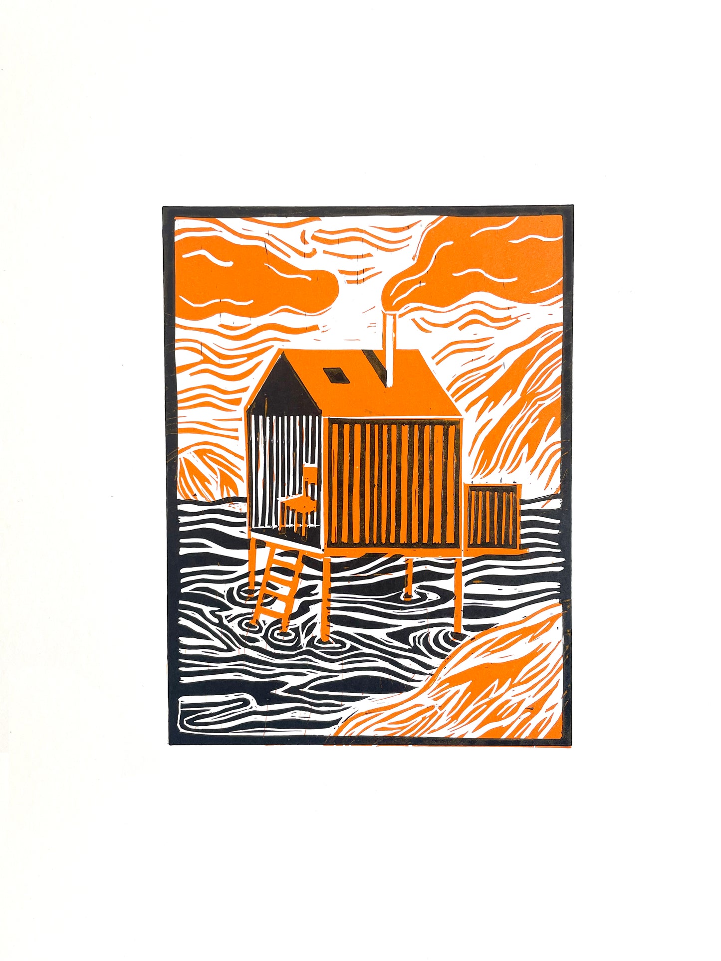 Original Lino Print - Summer House