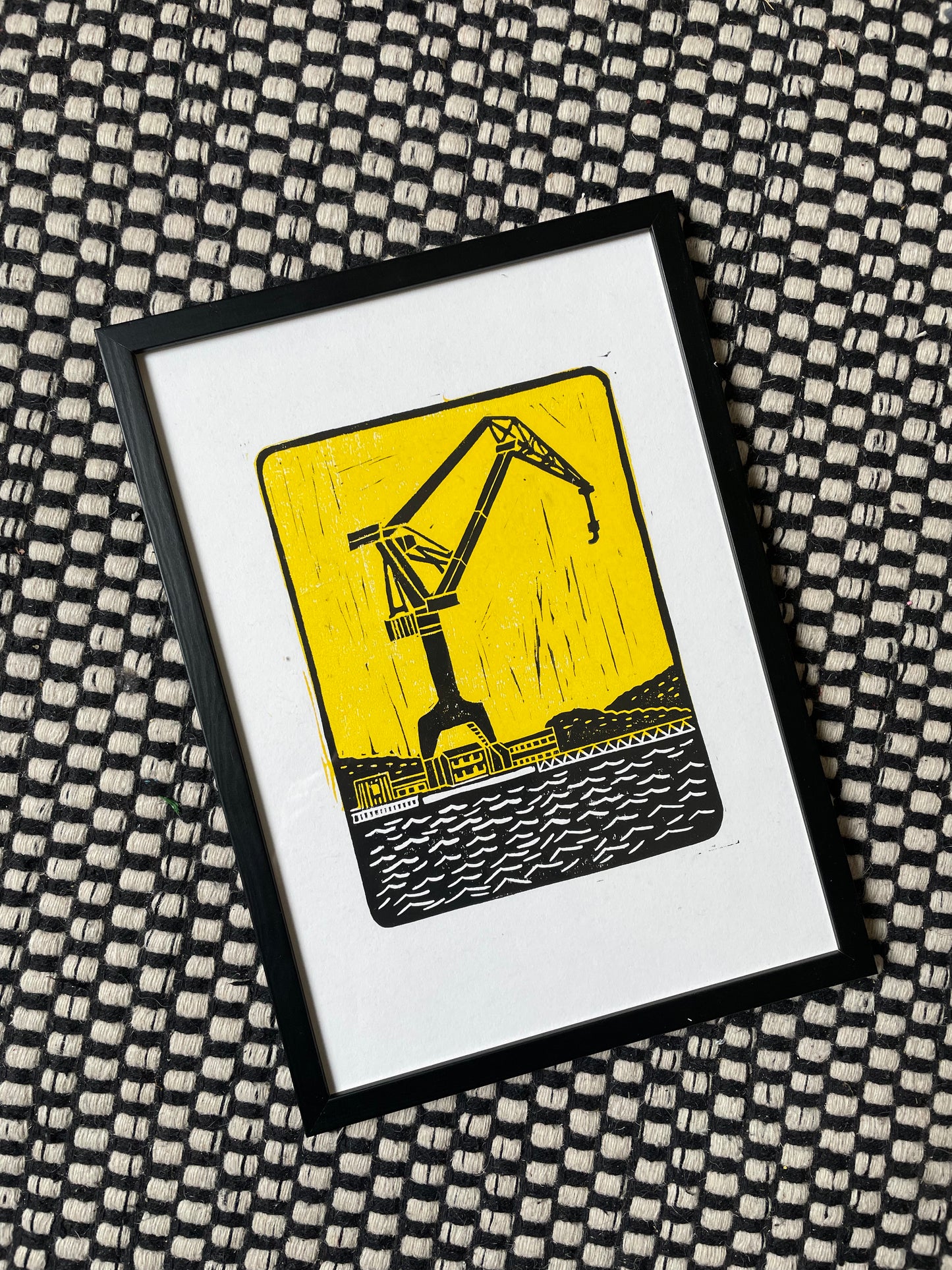 Original Lino Print - The Gothenburg Crane