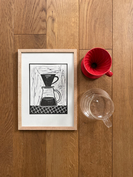 Original Lino Print -  Filter Coffee