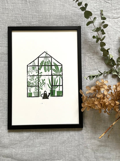 Original Lino Print - Green House