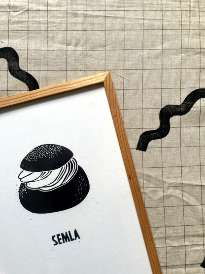 Original Lino Print - Fika buns