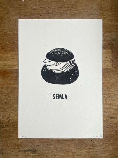 Original Lino Print - Fika buns
