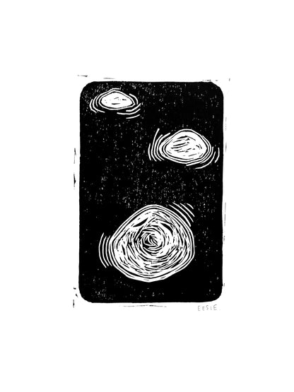 Original Lino Print - Somewhere in Between - The Stones