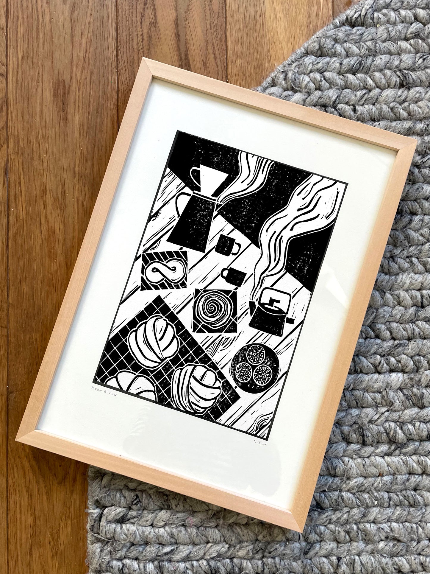 Original Lino Print - Swedish Fika