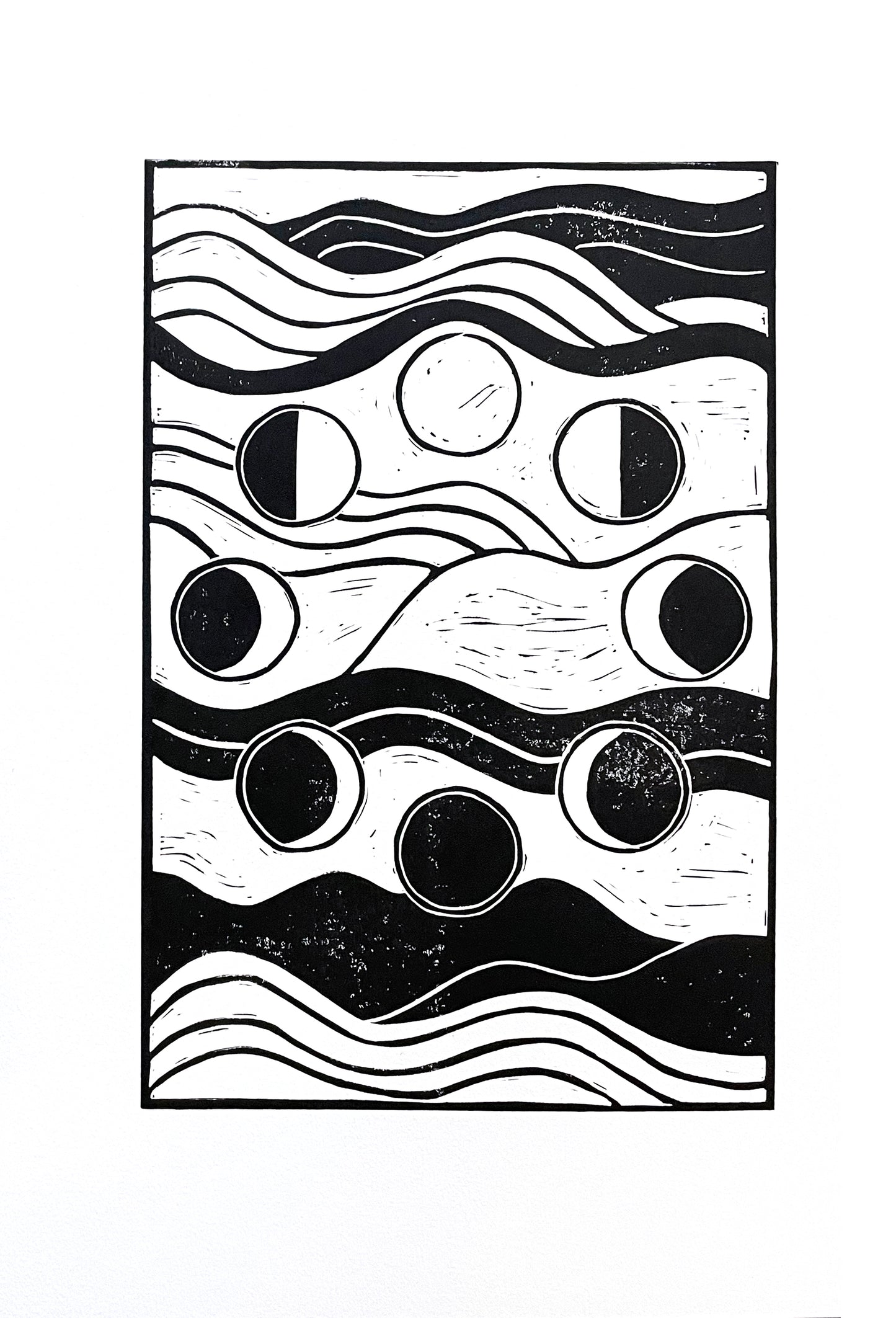 Original Lino Print -  Moon River