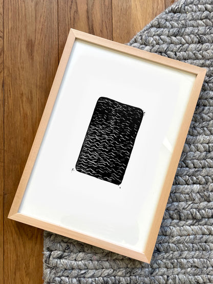 Original Lino Print - Somewhere in Between - The Sea